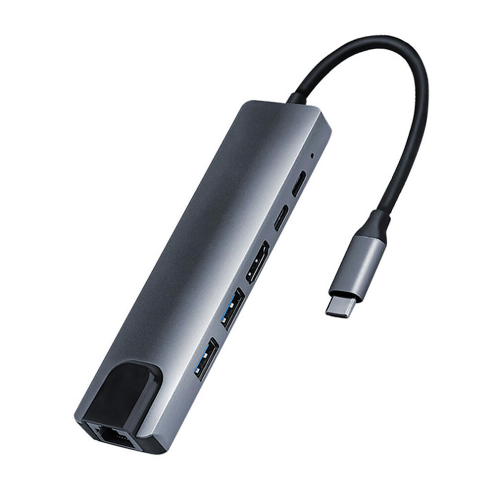 87W Adapter Docking Station Multiport Computer Fast Ethernet Port Laptop Stable 6 In 1 Portable Usb C Hub 4K Data Transfer 9085618797710