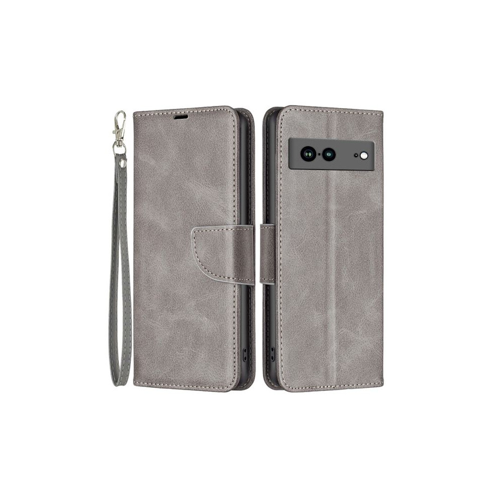 Skalo Google Pixel 7A Wallet Case In Pu Leather - Grey 9085618798670
