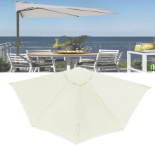 9ft 5 Ribs Patio Umbrella Replacement Canopy, Waterproof UV Resistant Half Round Outdoor Cover, Beige