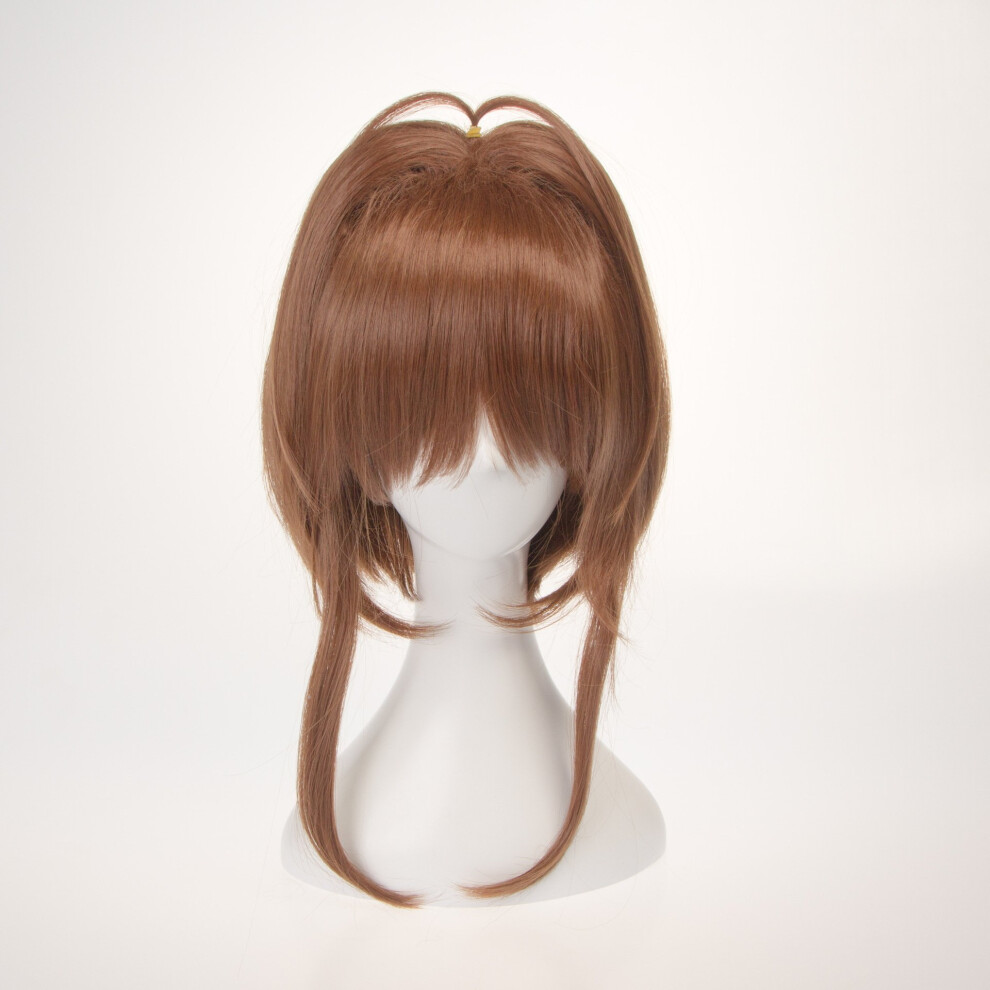 Anime Cosplay Wig for Cardcaptor Sakura Brown Heat Resistant Natural Look Medium Long Synthetic