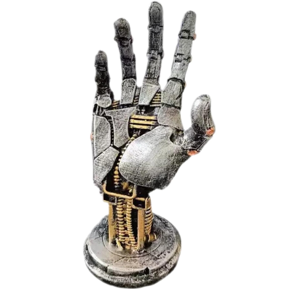 Cyberpunk Gaming Controller Stand With Futuristic Resin Mechanical Hand, Industrial Scifi Decor 9113335459946