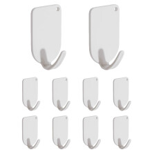 HAN-LBG Stick on Hooks 10 Pack, Sticky Wall Hooks Extra Strong Small Self Adhesive Hooks Heavy Duty for Bathroom Shower Kitchen Door Refrigerator