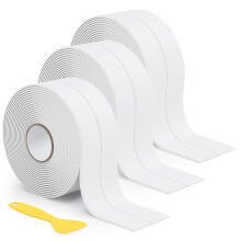 HNNHOME 38mm x 3.2m White Self-Adhesive Bath Sealant Strip, Waterproof Sealing Tape Caulk Strip for Kitchen, Bathroom, Wall Corner, and Sink (White,