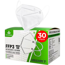 OutdoorGems FFP3 Face Masks Pack of 30 – UK Certified EN149:2001+A1:2009, 7 Layer Disposable Protective Dust Masks 99% Filtration, Individually Wrap