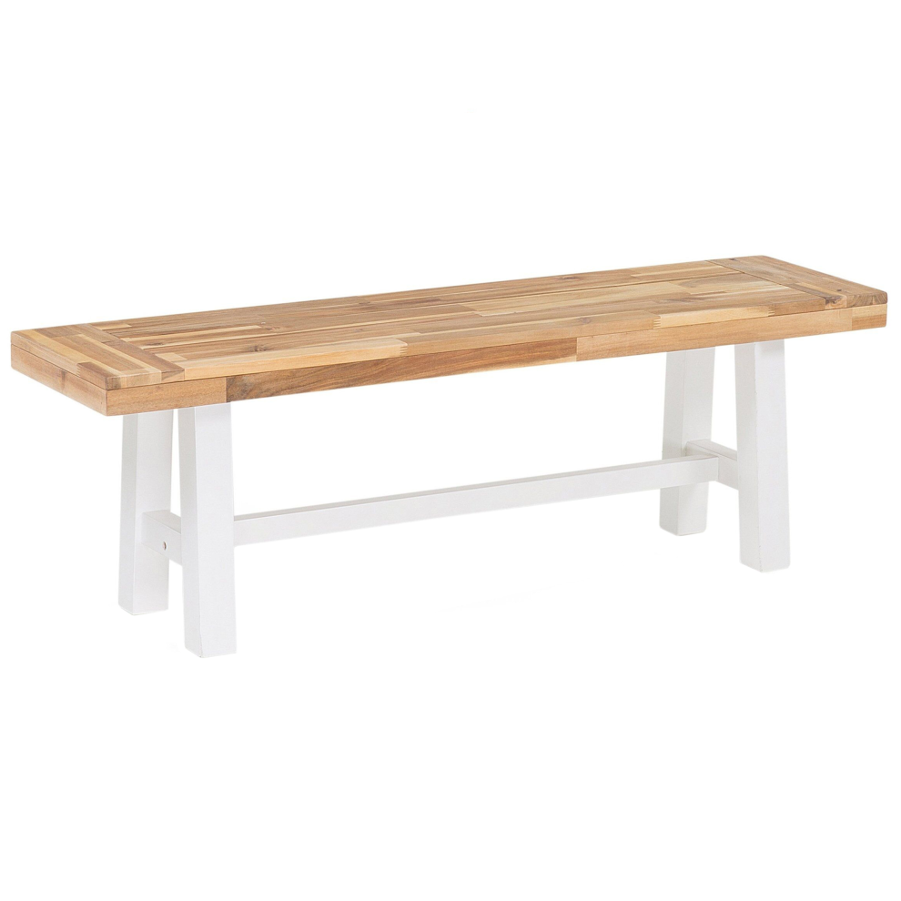 Garden Bench SCANIA 140 cm Acacia Wood White