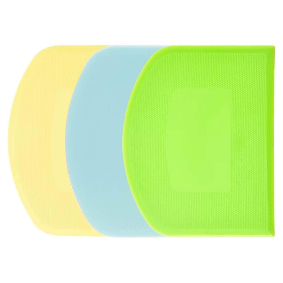 Plastic Dough Scraper Card, 3 Pieces Bowl Scraper, Dough Scraper Plastic, Dough Cutter For Dough Cake, Pizza, Baking Tool (Blue/Green/Yellow) 92990265