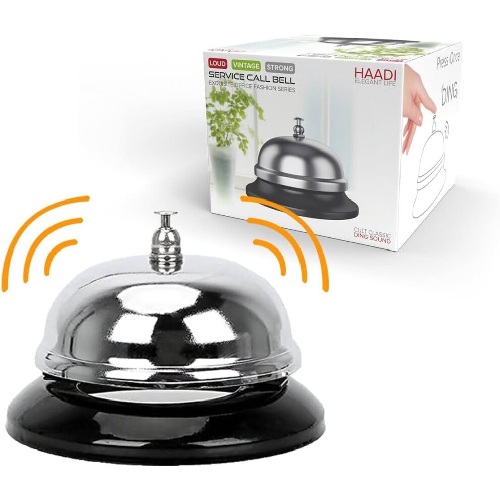 Reception Call Bell Stainless Steel Hand Held Desk Service Bell Attention Call Ringer Counter Bell For Hotels, Schools, Restaurants, Reception Areas 61963573