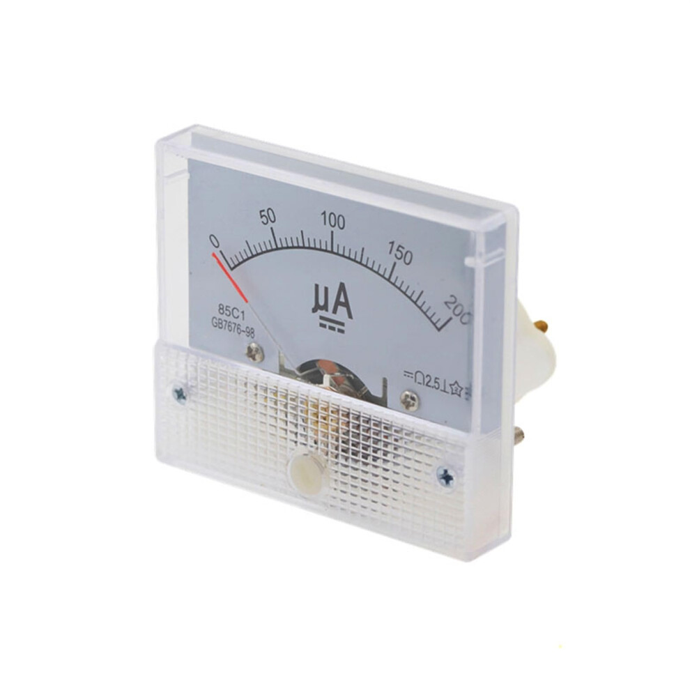 85C1 Analog Ammeter 200Ua Dc Pointer Panel Mount Meter Accuracy Clear Display 9070919624063