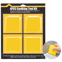 4-Piece Silicone Caulking Tool Kit with Multi-Edge Smoother & Applicator - Professional Sealant/Silicone Smoothing/Finishing Tool for Kitchen, Bathro