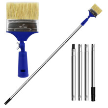 4 inch Paint Brush with Extended Detachable Pole, Bristle Brush for Surface Cleaning and Walls & Ceilings Painting, Ideal for Sheds & Fences and Othe