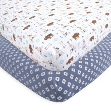 Hudson Baby Unisex Baby Cotton Fitted Crib Sheet, Teepee, One Size