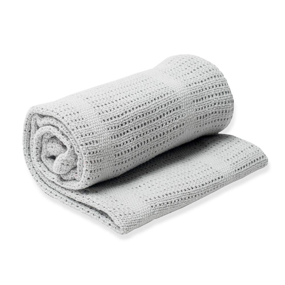 Baby Cellular Baby Blanket, 39"X31" Grey Lulujo