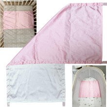 AKISS Satin Crib Sheet Pillow Cover Silk Bassinet Cradle Slip Reversible Use for Baby Girls Boys (Macaron Pink & White)