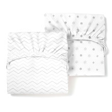 Luvberries Guava Lotus Travel Crib Sheets (Set of 2) - 100% Organic Cotton Crib Sheets Baby and Toddler Fitted Crib Sheets for Boys & Girls