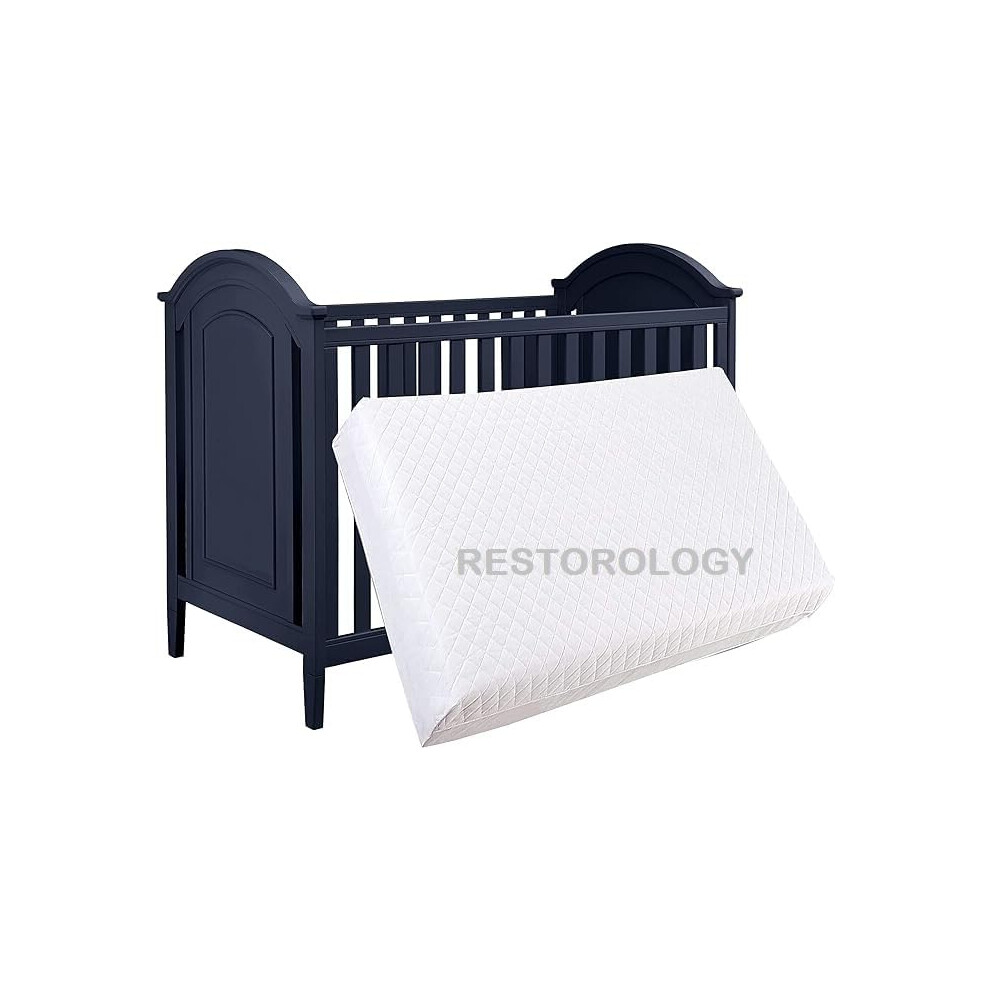 Travel Cot Bed Mattress, Extra Thick, Double Sided, Removable Zip Cover, Made In Uk (110 X 54 X 7.5 Cm) Restorology