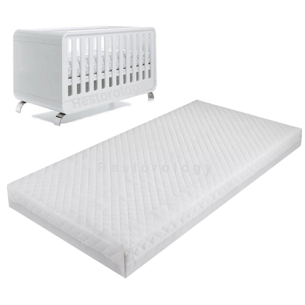 Premium Quality Baby Travel Cot Mattress Fits Most Graco/M&P/Babylo Deluxe/Babybj?Rn/ Cross/Toddler Cot Mattress - Removable Silver Restorology