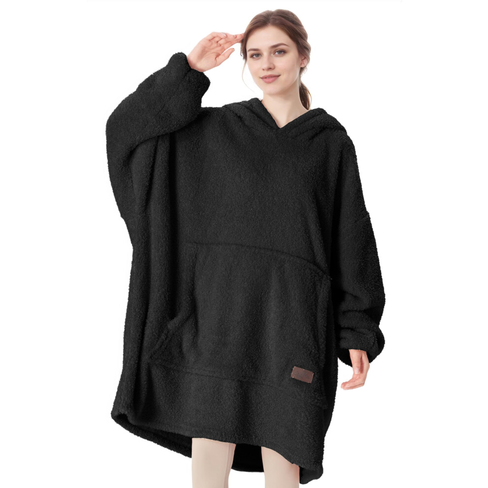 Wearable Oversized Hoodie Blanket, Snuggle Sherpa Blanket Hoodie, Warm Throw Blanket Sweatshirt With Sleeves For Winter, Gifts For Catalonia Classy
