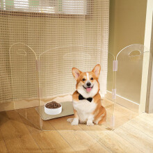 Dog Gate, Clear Dog Barrier Acrylic Pet Gate for Dogs, Free Standing Dog Gates for Doorways, Folding Freestanding Puppy Doggy Cat Fence Inside, Dog