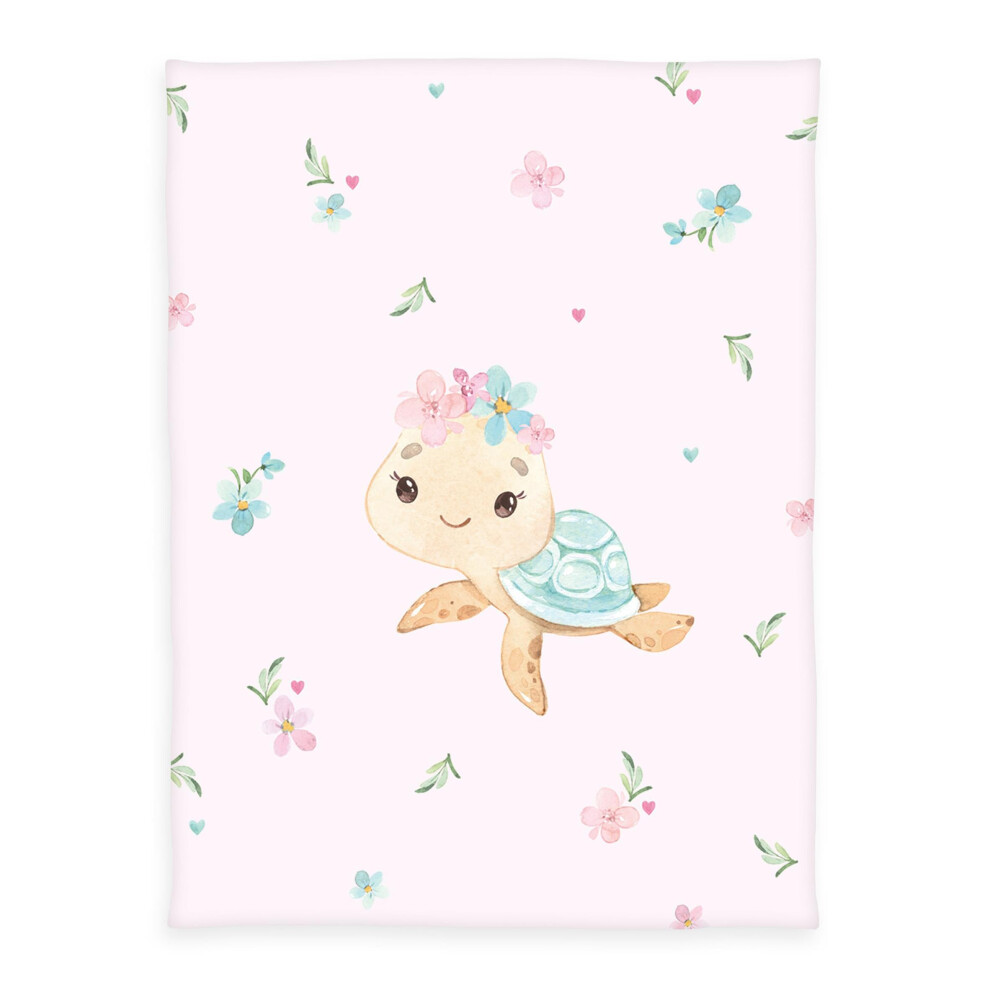 Herding Little Turtle Microfibre Fleece Blanket, Size 75 X 100 Cm, 100% Polyester