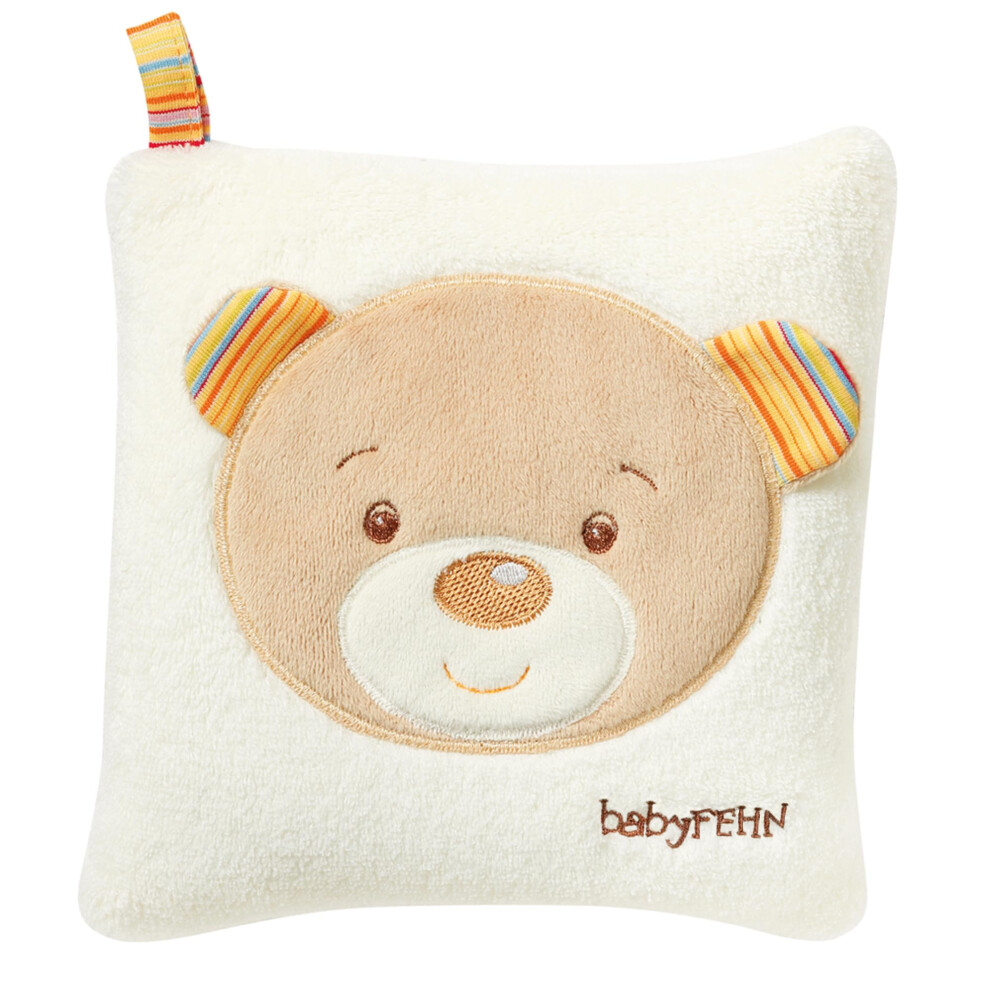 160932 Teddy Cherry Stone Pillow ? Hot And Cold Pillow With Cute Teddy Applique ? For Babies And Toddlers From Newborns Upwards ? Measures: 16 X Fehn