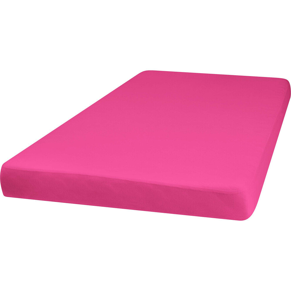 Playshoes Jersey Fitted Sheet Mattress Protector, 60X120 Cm, Pink