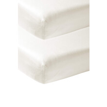 Meyco 565201 2-Pack Fitted Sheet, Junior Bed, Offwhite