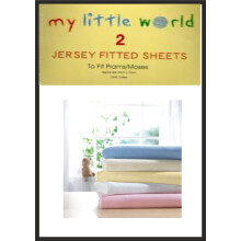 My Little World Pram/Moses Blue Basket Jersey Fitted Sheets Baby Nursery Bedding Soft Touch Pack of 2 100% Cotton