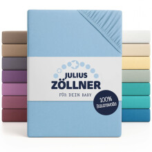 Julius Z?llner Jersey Fitted Sheet for Baby and Cot, 100% Jersey Cotton, Oeko-Tex Standard 100 Certified, Size: 60 x 120 cm / 70 x 140 cm, Pack of 2,