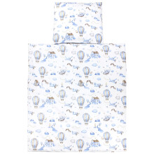TupTam Baby Crib Pram Bedding Set Duvet Pillow - 4 pieces, Air Balloon Blue, 80x80 cm