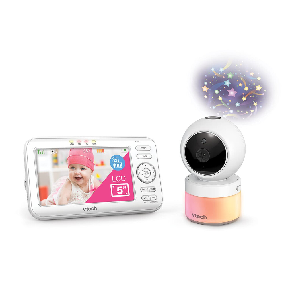 Kimvm5463 Baby Video Monitor With 5 Inch Monitor, Night Projector And Tilt, Rotate And Magnify Image Function Light Vtech