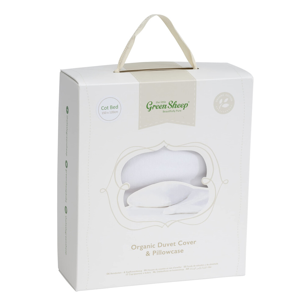 The Little Sheep Organic Cot Pillow Case & Duvet Cover Set Green The Little Green Sheep