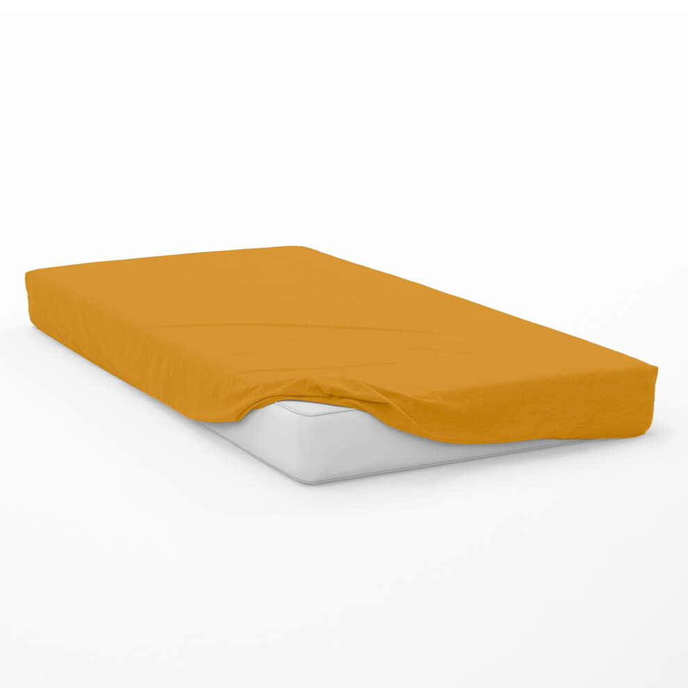, Mustard Baby Cotton Fitted Sheet, 57 Thread Count, 70 X 140 Cm Soleil D'ocre