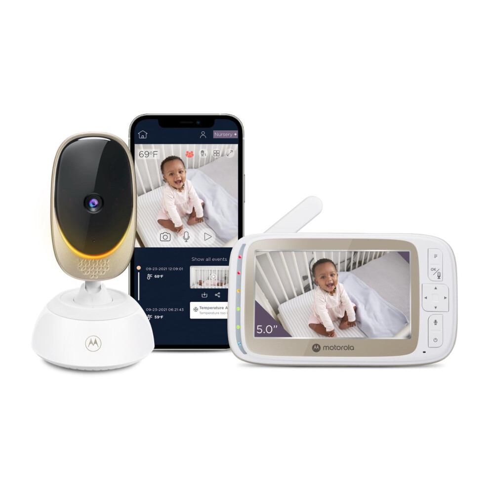 Nursery Vm85 Connect Baby Monitor With Camera ? Wifi And Mobile App, 5? Display, Night Vision, Pan/Tilt, Two-Way Talk, Lullabies Motorola
