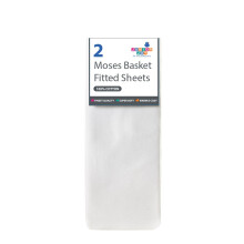 Moses Fitted Sheets (2 Pieces in a Pack, White) - 6297