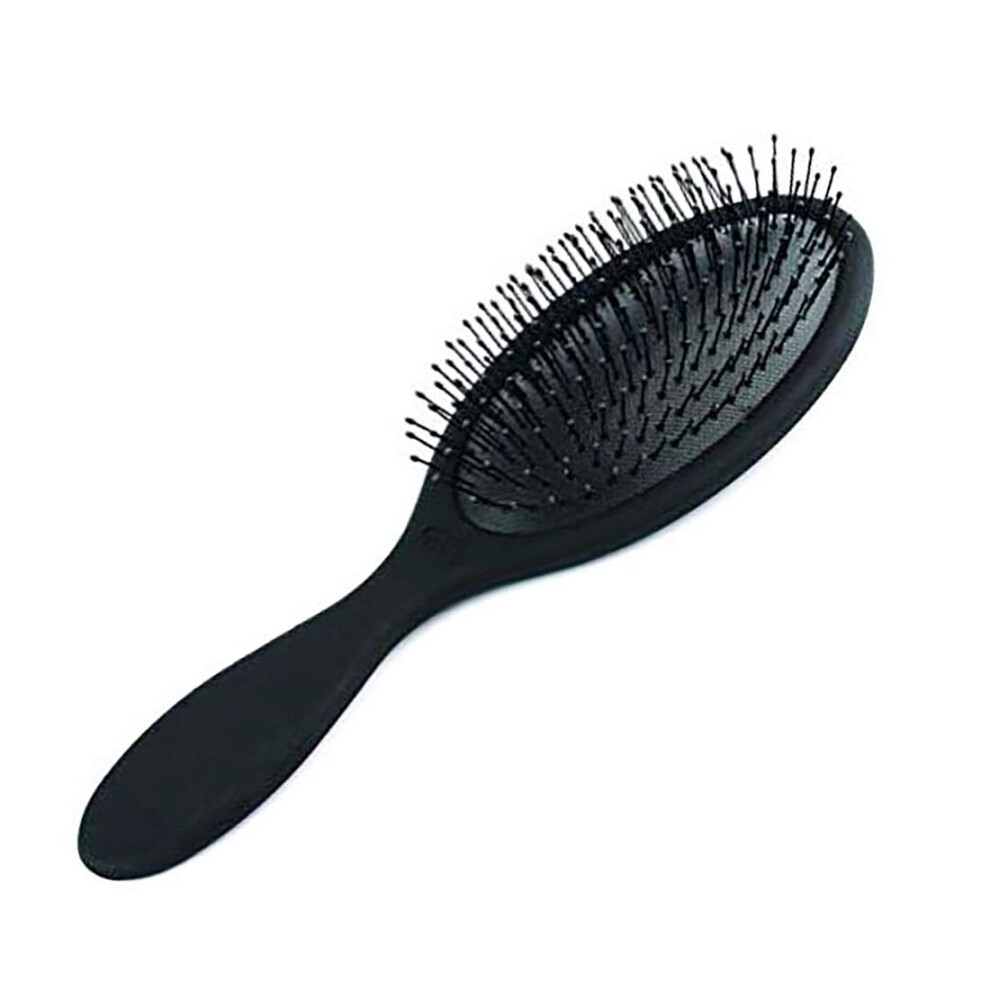 Black Hair Brush For All Hair Types With Nylon Bristles, Gentle Detangling, Frizz Control,
