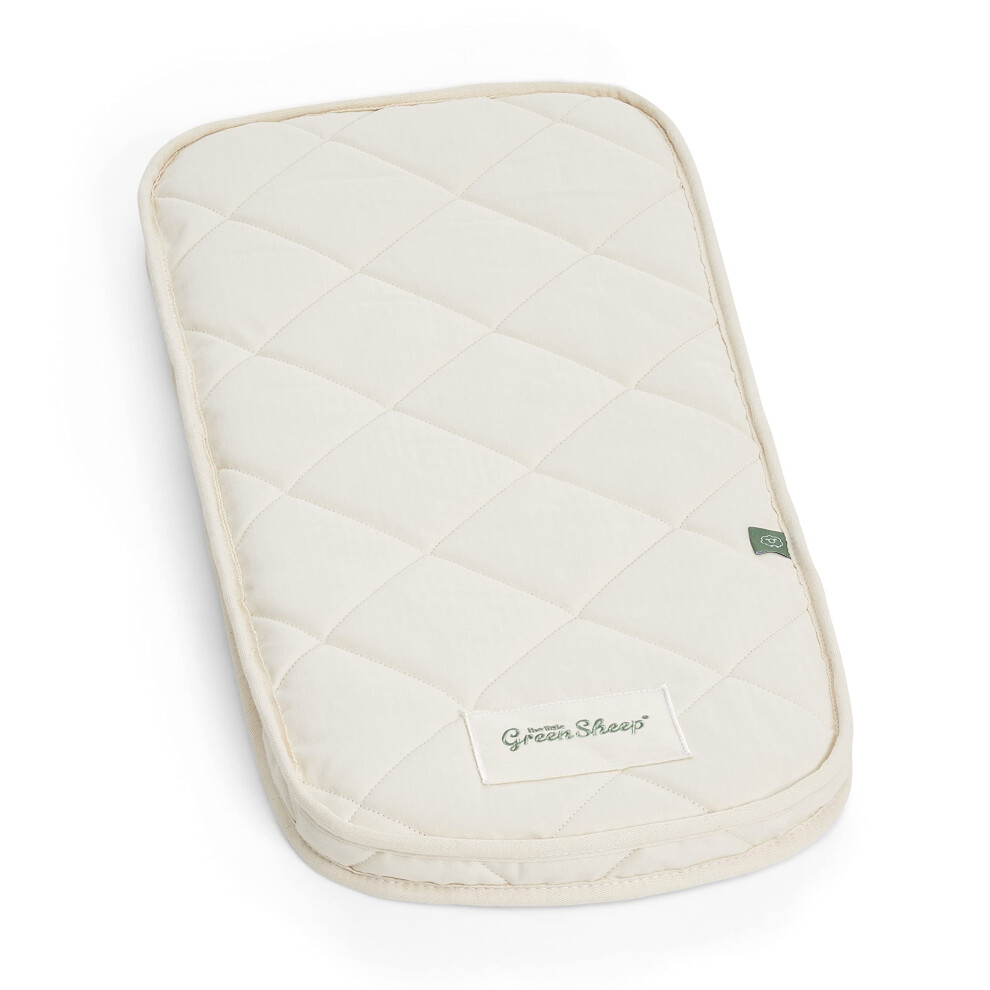 The Little Sheep Natural Carrycot Mattress To Fit Bugaboo Cameleon - 32X75cm Green The Little Green Sheep