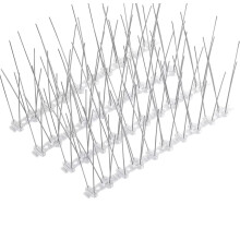 Bird Spikes Flexible Stainless Steel with Plastic Base for Roof Fence Mailbox Window 15FT