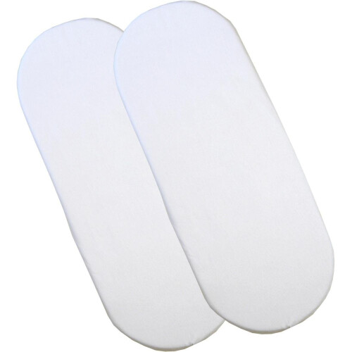 Fitted Cotton Moses Basket Sheets - Pack of 2 White