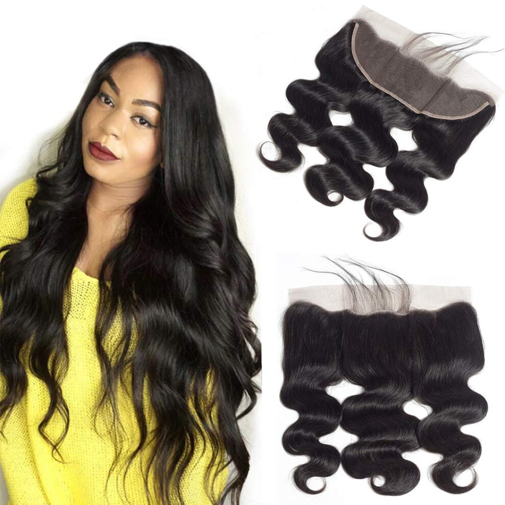 Brazilian Body Wave Lace Frontal Closure 13x4 Human Hair Natural Hairline Full Density