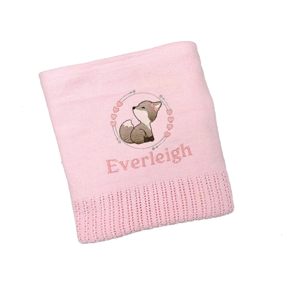 The Pyjama Party Personalised Baby Cellular Blanket With Embroidered Animal Motif 110Cm X 70Cm 100% Cotton Ideal Baby Gift