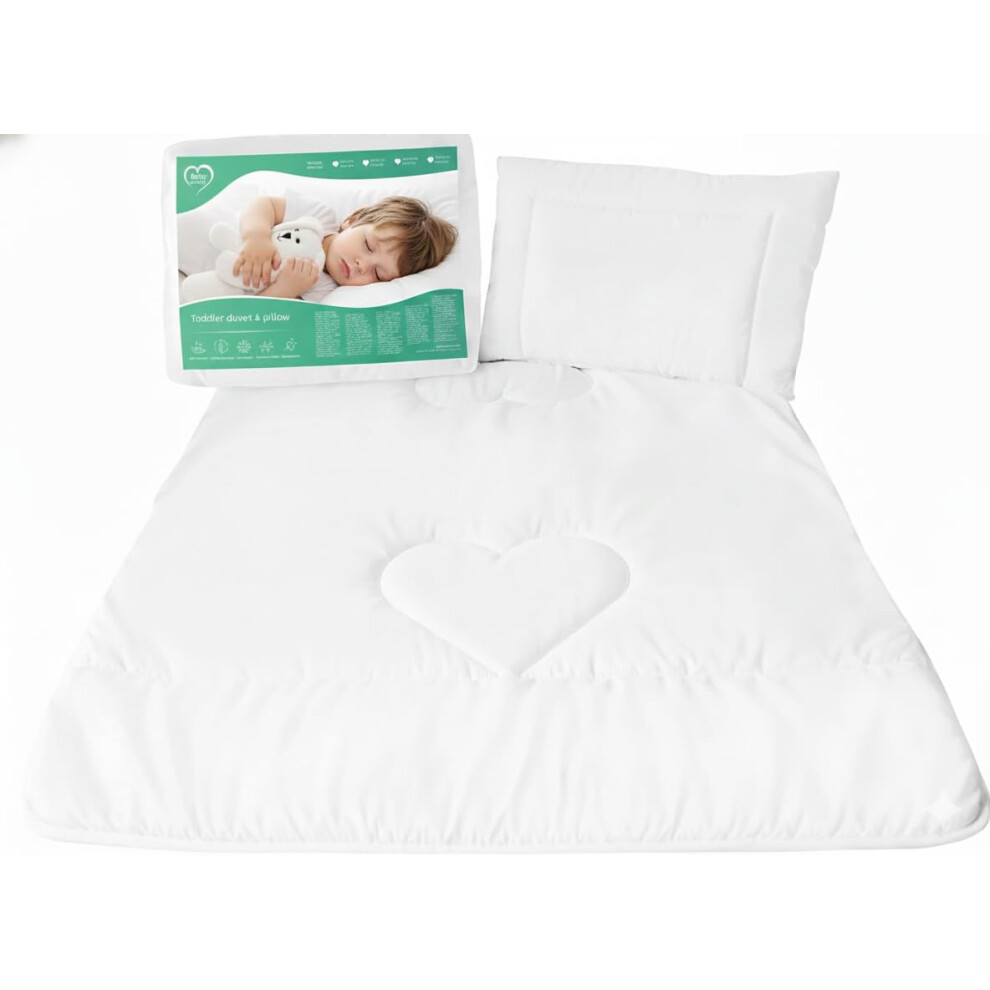 Deep Sleep 150X120 Cm Duvet And Pillow Filling Set For Toddler Junior Cot Bed 12M+ Baby Comfort