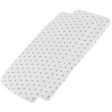 Crib Jersey Fitted Sheet 100% Cotton 40x90cm - 2X Midnight Grey Star