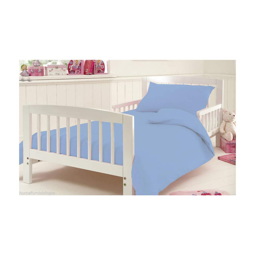 Flannelette Pillow Case For Cot Bed Thermal Toddler Baby Bed 100% Egyptian Cotton Pillowcase 60 X 40 Cm Approximately, Blue De Lavish