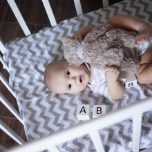 Cot Fitted Sheet 100% Cotton 120x60cm - Pack Of 2 - Chevron