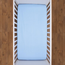 Baby Comfort Nursery 100% Cotton Fitted Sheet fits 140x70 cm Cot Bed Mattress (Blue)