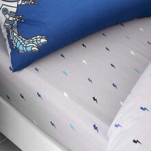 Catherine Lansfield Kids Dinobot Easy Care Single Fitted Sheet Blue
