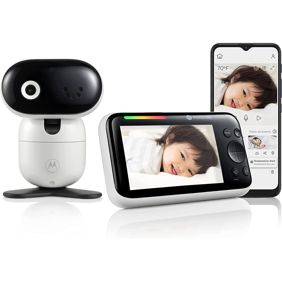 Motorola Nursery Pip1610 Hd Wifi Video Baby Monitor With 5 Inch Hd 720P Parent Unit And Nursery 1080P App - Remote Pan, Tilt And Zoom - Two