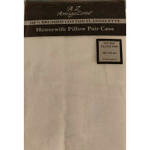 Flannelette 100% Brushed Cotton Cot Pillow Case 40 x 60 cm (White, Cot Pillow Case 40x60cm)