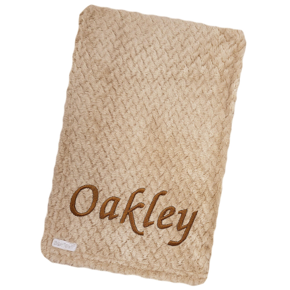 Jjlc Baby Boy Girl Personalised Blanket Embroidered Name Waffle (Beige Waffle Blanket)