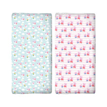 Official Peppa Pig Cot Bed Sheets 140 x 70 cm Fitted Super Soft and Breathable Cot Bed Sheets Cozy Baby Cot Sheets 2 Pack Blue and Pink Peppa and